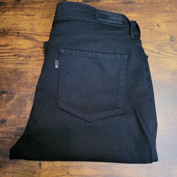 Levi's Jeans Size 30 Demi Curve Straight Mid Rise Black Stretch Denim Western - Picture 4 of 13